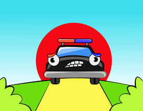 Funny Police Car vector