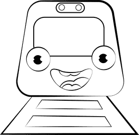 Funny Subway black and white clipart