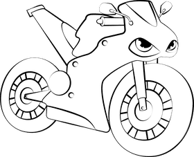Funny Sport Bike black and white clipart