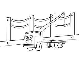 Funny Crane black and white vector