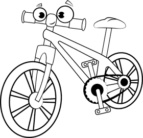 Funny Cycle black and white clipart