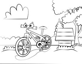 Funny Cycle black and white vector