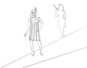 Roaring 20s black and white vector