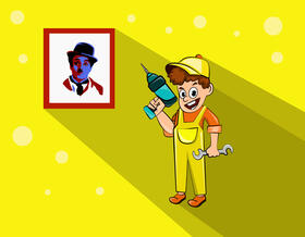 Funny Handyman vector