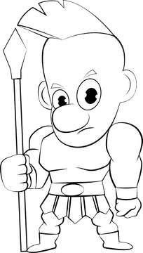 Warrior black and white clipart