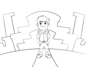 Funny Student black and white vector