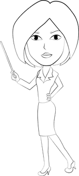 Teacher black and white clipart