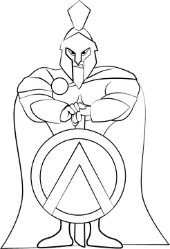 Spartan black and white clipart