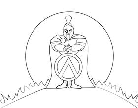 Spartan black and white vector