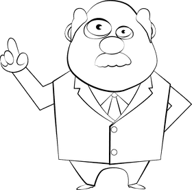Funny Teacher black and white clipart