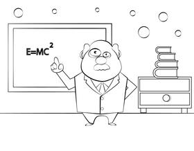 Funny Teacher black and white vector
