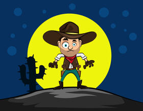 Funny Cowboy vector