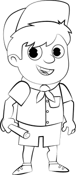 Funny Boy Scouts black and white clipart