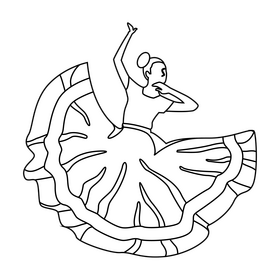 Flamenco black and white clipart