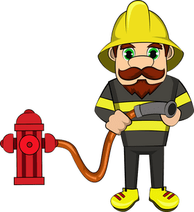 Funny Firefighter clipart