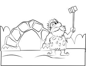 Caveman black and white vector