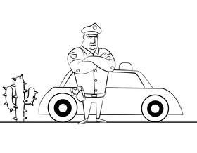 Funny Police black and white vector