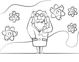 Scientist black and white vector