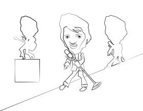 Funny elvis presley black and white vector