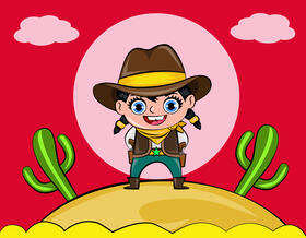 Cute Cowgirl vector
