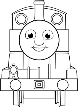 Thomas the train black and white clipart
