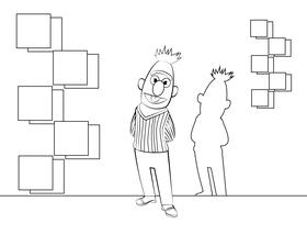 Bert Sesame Street black and white vector