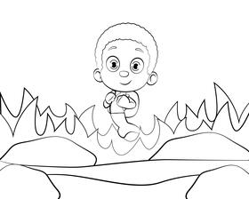 Goby Bubble Guppies black and white vector