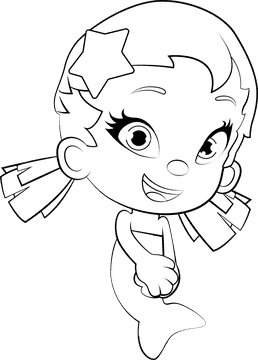 Oona Bubble Guppies black and white clipart