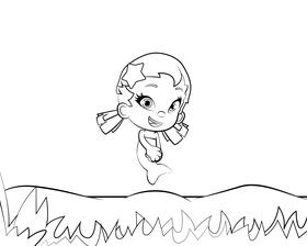 Oona Bubble Guppies black and white vector