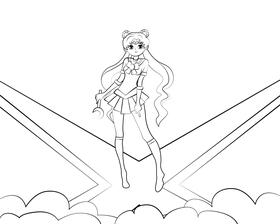 Sailor Moon black and white vector