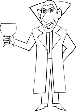 Dracula black and white clipart