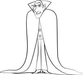 Funny Dracula black and white clipart