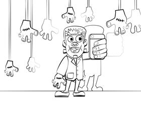FranKenstein black and white vector