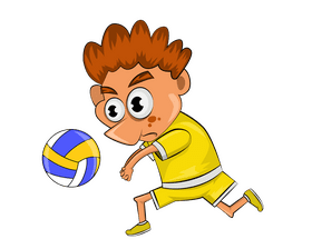 Funny Volleyball Player clipart