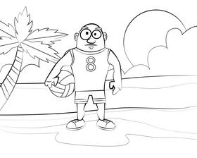 Volleyball player black and white vector