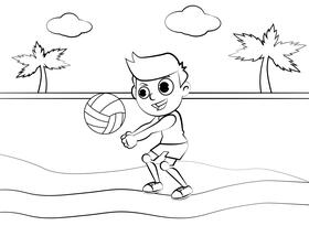 Volleyball Player black and white vector