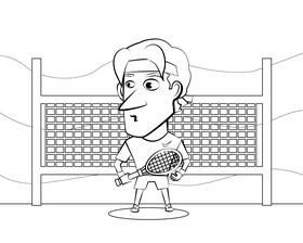 Tennis Player black and white vector