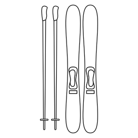 Swiss skiing black and white clipart