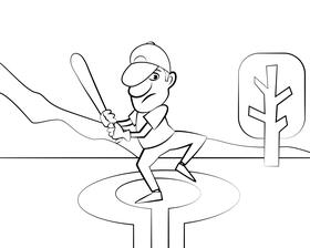Softball Player black and white vector