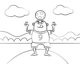 Soccer Player black and white vector