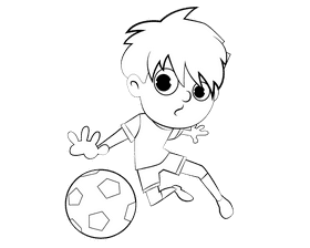 Soccer Player black and white clipart