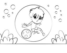 Soccer Player black and white vector