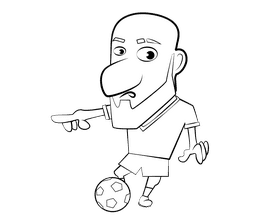 Funny Football Player black and white clipart