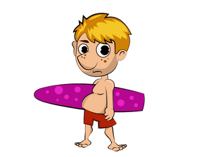 Surfing Cartoon clipart