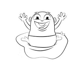 Funny Swimming black and white clipart