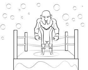 Wrestler black and white vector