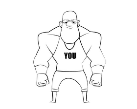 Wrestler black and white clipart