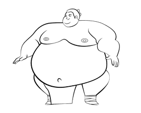 Sumo black and white clipart
