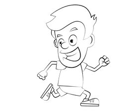 Track and Field Cartoon black and white clipart