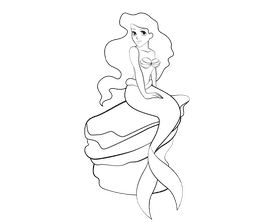 Ariel black and white clipart